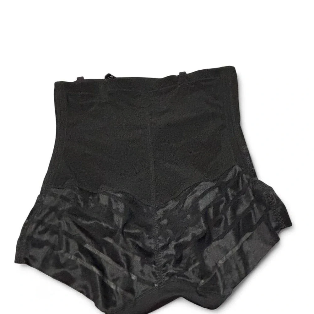 Black high-waisted shapewear shorts in size XXL